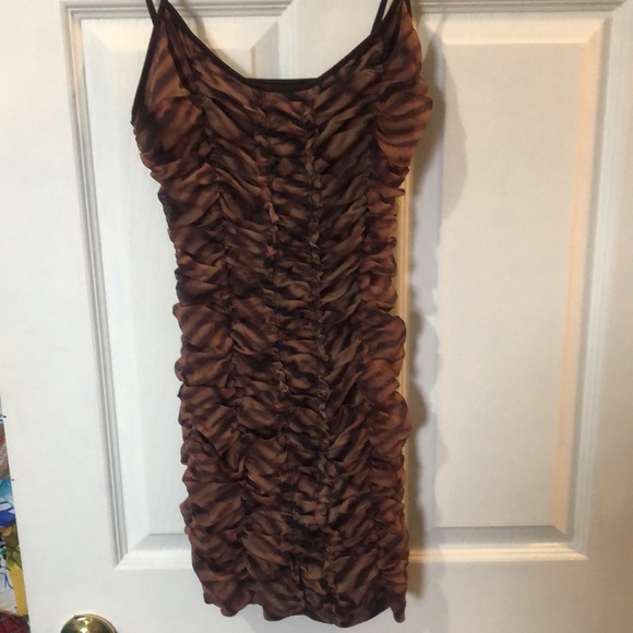 Urban Outfitters brown ruched mesh body con dress - Picture 5 of 5